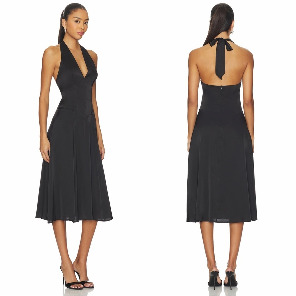 SNDYS Evelyn Midi Dress in Black